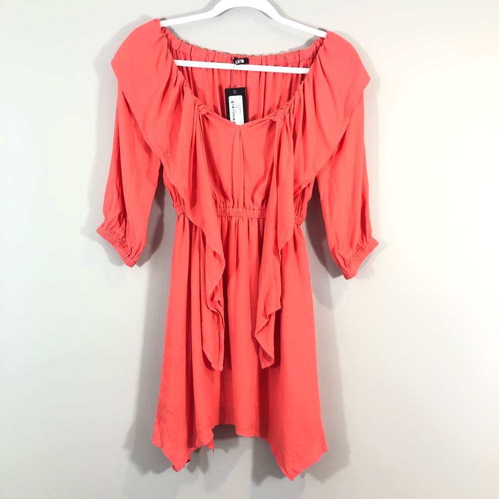 NWT Clayton Revolve Billie Coral Off Shoulder Dres - Picture 3 of 6